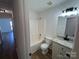 Bright bathroom featuring a tub and shower combination, granite vanity top, and modern fixtures at 2190 Pacer Rd, Lancaster, SC 29720