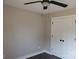 Bedroom with closet space, vinyl floors, neutral paint, and a ceiling fan at 2200 Clay St # 2, Kannapolis, NC 28083