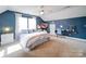 Bedroom with pitched ceilings, carpet, ceiling fan, bed and white furniture at 2538 Cherry Bark Oak Ct, Gastonia, NC 28056