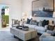 Well-lit living room featuring a comfortable sofa, modern artwork, and sliding glass doors to the outdoor area at 4465 Dusty Orchard Rd, Kannapolis, NC 28081
