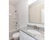 Clean bathroom featuring a shower and bath combination, and granite countertop sink at 5609 Morgan Mill Rd, Monroe, NC 28110