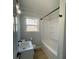 Bathroom featuring modern fixtures, a shower/tub combo, and a window at 5949 Flat Creek Rd, Kershaw, SC 29067