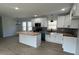 Modern kitchen with white cabinets, stainless steel appliances, and a stylish island at 5949 Flat Creek Rd, Kershaw, SC 29067