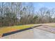 Backyard featuring a brick patio and lawn area, surrounded by mature trees and landscaping at 7047 Whittingham Dr, Indian Land, SC 29707