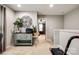 Neutral-toned hallway featuring carpet floors, and an open doorway leading to the bedroom at 730 Shuttles Way, Fort Mill, SC 29715