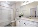 Bright bathroom with white vanity, tub and shower combo, providing a clean and modern aesthetic at 8117 Jacey Ln # 42, Huntersville, NC 28078