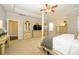 This main bedroom has tray ceiling and matching dressers on both sides of bed at 8941 Vickery Ln, Harrisburg, NC 28075