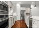 Contemporary kitchen featuring modern stainless steel appliances, a center island, and sleek design elements at 917 Herrons Ferry Rd, Rock Hill, SC 29730