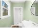 Bathroom featuring hardwood floors, natural light, shower stall, toilet and vanity sink at 1203 Northwoods Dr, Kings Mountain, NC 28086