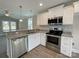 Updated kitchen with stainless appliances, granite counters, white cabinets at 1479 Southwest Blvd, Newton, NC 28658