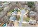 Birds eye view of a neighborhood featuring a home with a pool and mature trees at 215 Whitegrove Dr, Fort Mill, SC 29715