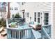 Relaxing deck area with comfortable seating, a dining table, and stylish outdoor decor at 215 Whitegrove Dr, Fort Mill, SC 29715