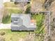 Aerial view showcases the home's roof, backyard patio, and well-maintained surrounding landscape at 2713 Firethorn Ct # 48, Gastonia, NC 28056