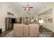 Spacious living room with a fireplace, neutral decor, and plenty of seating options at 2713 Firethorn Ct # 48, Gastonia, NC 28056