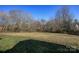 Picture of the spacious backyard, partially grassy with a tree line in the distance at 355 Branchwood Rd, Statesville, NC 28625