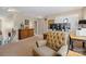 Cozy home office space featuring a tufted armchair and built-in desk at 4035 W Sandy Trl, Fort Mill, SC 29707