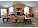 Spacious living room with large windows, a fireplace, and comfortable seating arrangements at 824 Wynnshire Dr # D, Hickory, NC 28601
