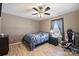 Bedroom featuring ceiling fan, natural light, and hardwood floors, offering both comfort and style at 1008 Newton Ave, Rock Hill, SC 29732
