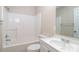 Bathroom featuring a tub and shower combination and white vanity at 19 Church St, York, SC 29745