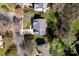 Aerial view of the property showcases a well-maintained yard and neighboring homes at 3329 Brownes Creek Rd, Charlotte, NC 28269