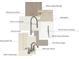 A professionally styled layout exhibiting the home's flooring, paint, faucets, tile, and countertop samples at 5640 Kingspan Dr, Charlotte, NC 28217