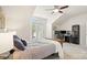 Bright main bedroom featuring a ceiling fan, desk, and a private balcony at 8534 Loxton Cir, Charlotte, NC 28214