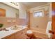 Bathroom with bath tub and shower, toilet, sink, and vanity at 9534 Markus Dr, Mint Hill, NC 28227