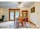 Cozy dining room featuring a round table, wood chairs, and a decorative china cabinet at 9534 Markus Dr, Mint Hill, NC 28227