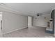 Open layout living room with new flooring, trim, and a cozy fireplace at 10405 Club Car Ct, Mint Hill, NC 28227
