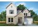 Charming two-story home featuring stone accents, white siding, and a welcoming covered entry way at 11212 Shreveport Dr, Huntersville, NC