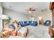 Inviting living room boasts plush blue couches, comfortable seating, and a calming ambiance enhanced by natural light and decor at 122 Blandina Ct, Fort Mill, SC 29708