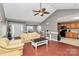 Spacious living room with wood floors and access to the kitchen at 1229 Kent Dr, Lancaster, SC 29720