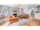 Comfortable living room featuring a fireplace and hardwood floors at 147 Belfry Loop, Mooresville, NC 28117