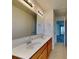 Bathroom featuring a double sink vanity, a large mirror and tile flooring at 242 Elrosa Rd, Mooresville, NC 28115