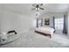 Spacious bedroom features vaulted ceiling, ceiling fan, and two windows for plenty of natural light at 257 Notable Ln, Rock Hill, SC 29732