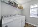 Well-equipped laundry room with modern washer and dryer and plenty of shelf space at 257 Notable Ln, Rock Hill, SC 29732