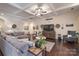 Spacious living room with a cozy sectional sofa, stylish decor, and recessed lighting at 303 Ridge Reserve Dr # 29, Clover, SC 29710