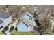 Aerial view of a two story blue home with a well manicured yard at 3208 Fifth Baxter Xing, Fort Mill, SC 29708