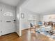 Inviting living room showcasing hardwood floors, and a neutral color palette at 3350 Bonneville Dr, Charlotte, NC 28205