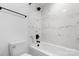 Modern bathroom featuring marble tile shower and black hardware at 4060 Steve Ikerd Ne Dr, Hickory, NC 28601