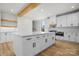 Updated kitchen featuring a central island with quartz countertops and ample storage space at 4060 Steve Ikerd Ne Dr, Hickory, NC 28601