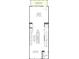 Floorplan showing the great room, dining area, powder room, kitchen with an island, and balcony at 5723 Castlerea Dr, Charlotte, NC 28217