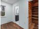 Bright bathroom featuring a stylish vanity, modern fixtures, and a view into a cedar-lined closet at 805 East St, Albemarle, NC 28001
