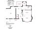 First-floor plan showing kitchen, dining, living, garage, and porch with dimensions at 805 East St, Albemarle, NC 28001