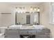 Bathroom with dual sinks, granite countertops, and stylish vanity at 822 Bethlehem Rd, Kings Mountain, NC 28086