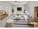 Cozy living room boasts a modern minimalist design, accent rug, and ample natural light at 10301 Shelter Rock Ct, Charlotte, NC 28214
