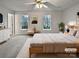 Serene main bedroom with soothing colors, natural light, and calming window views at 10301 Shelter Rock Ct, Charlotte, NC 28214