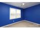 Blue bedroom with a ceiling fan and a window offering a bright, comfortable atmosphere at 10914 Ridge Acres Rd, Charlotte, NC 28214