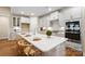 Modern kitchen island provides extra seating and prep space at 13101 Cozy Ct, Charlotte, NC 28215