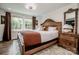 Cozy bedroom features natural light, hardwood floors, stylish bed, and a decorative area rug at 1331 14Th Ne St, Hickory, NC 28601